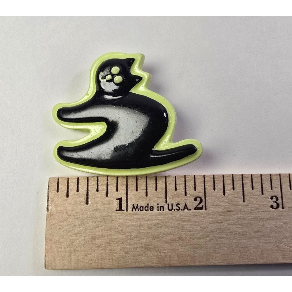 Black Cat Brooch Vintage Lapel Pin Halloween Jewelry Arched Back Goth Novelty - Picture 6 of 6